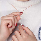 "I Love You" Pull-Out Engraved Diamond Pendant Necklace