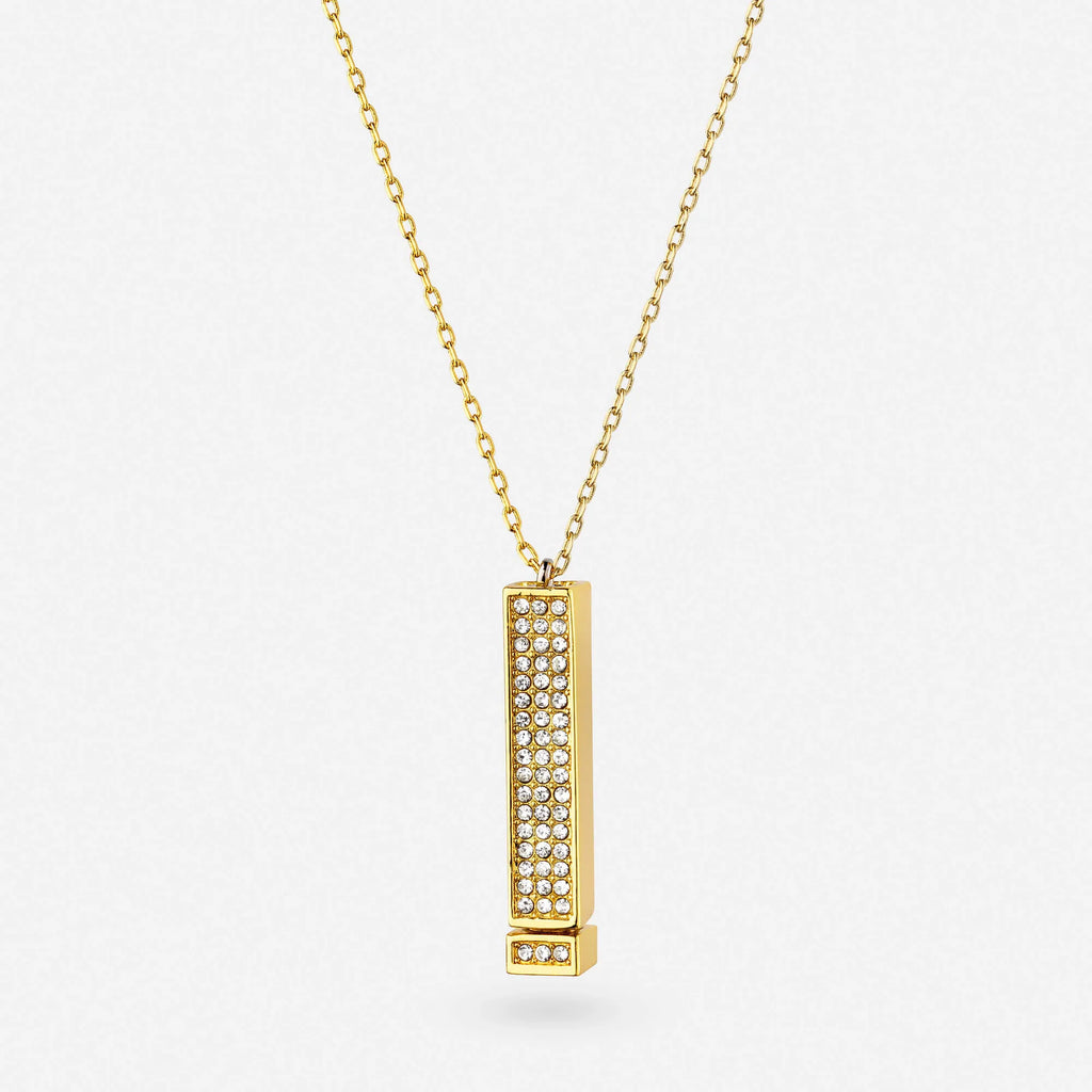 "I Love You" Pull-Out Engraved Diamond Pendant Necklace