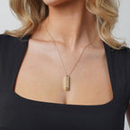 "I Love You" Pull-Out Engraved Diamond Pendant Necklace
