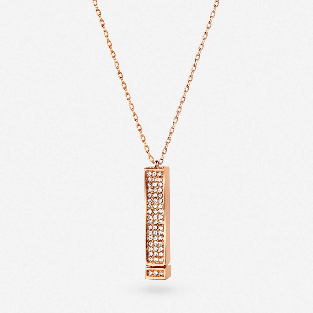 "I Love You" Pull-Out Engraved Diamond Pendant Necklace
