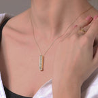 "I Love You" Pull-Out Engraved Diamond Pendant Necklace